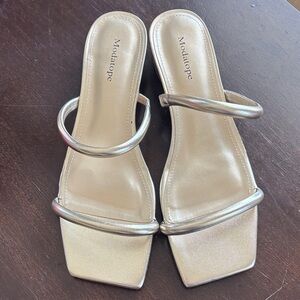 Women's Gold Strappy Sandals